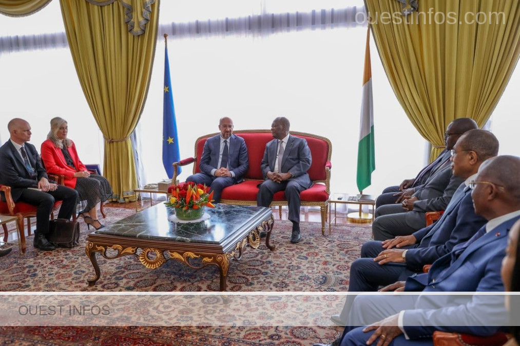 Rencontre historique entre le Président Alassane Ouattara et le Président du Conseil Européen, Charles Michel