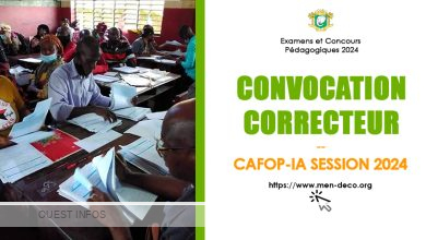Impression des convocations des correcteurs CAFOP IA Session 2024